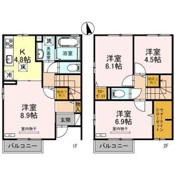 エクスリジエール（高崎市上中居町）の物件間取画像